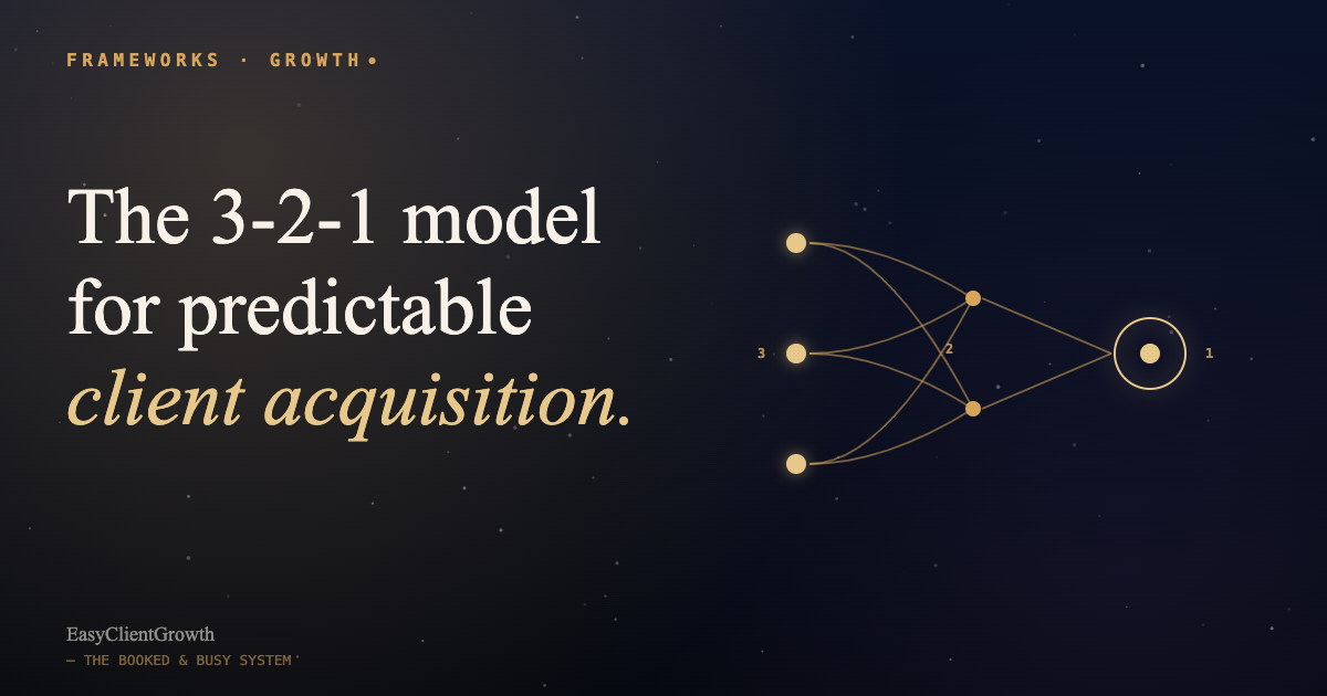 The 3-2-1 model for predictable client acquisition